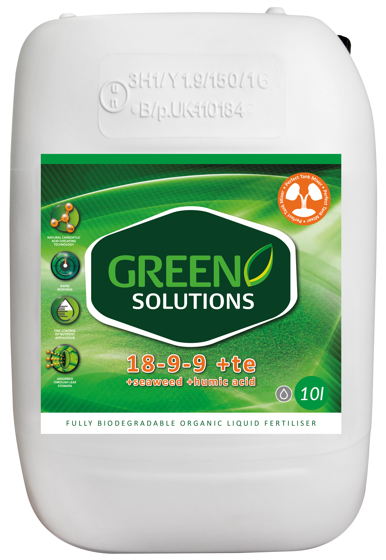 Green Solutions 18-9-9 With Seaweed, Humic Acid & Trace Elements 10L