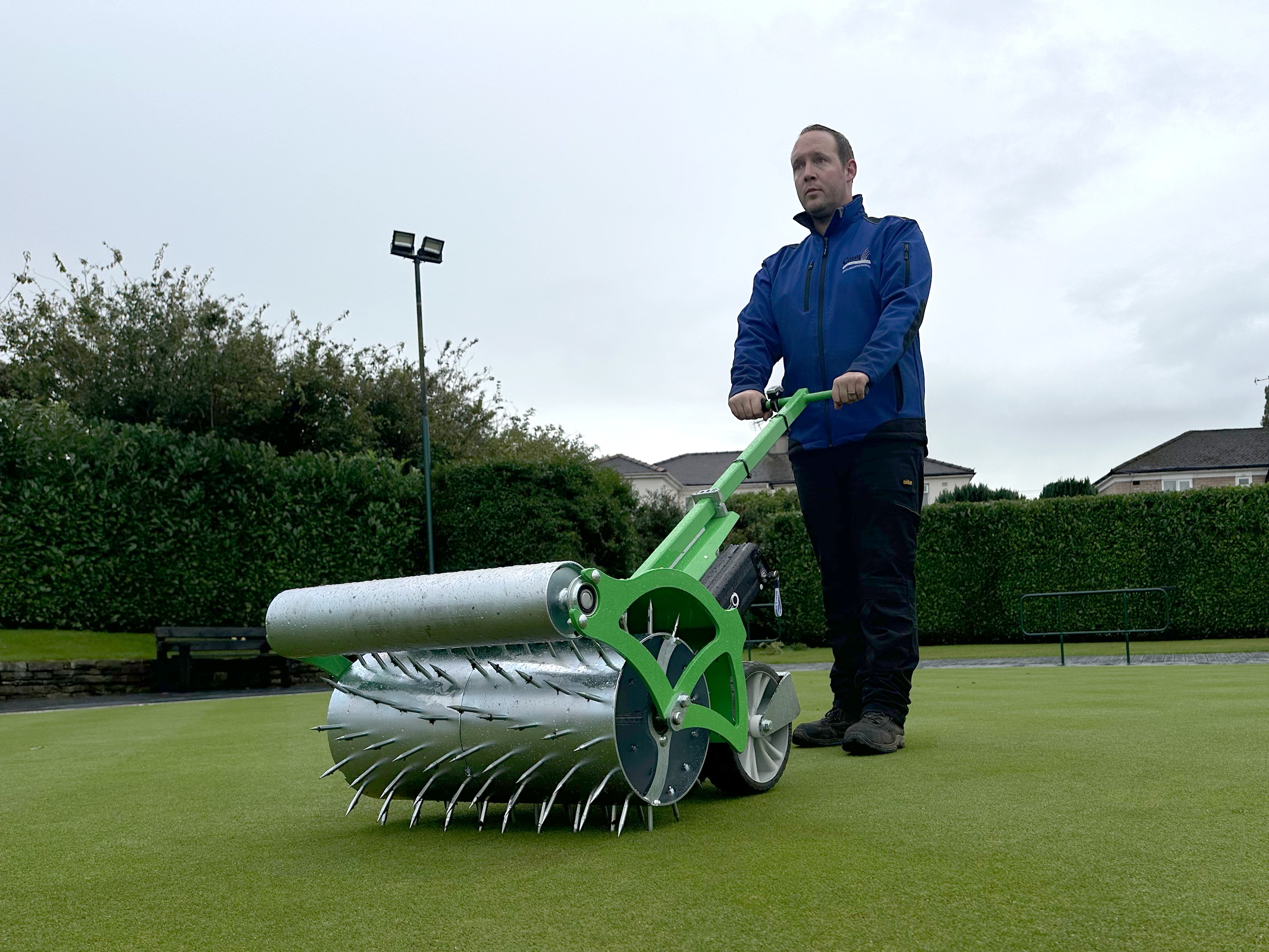 Campey Turf Care Systems introduces the eco-friendly CAMPEY™ electric sarel roller for enhanced sports turf health