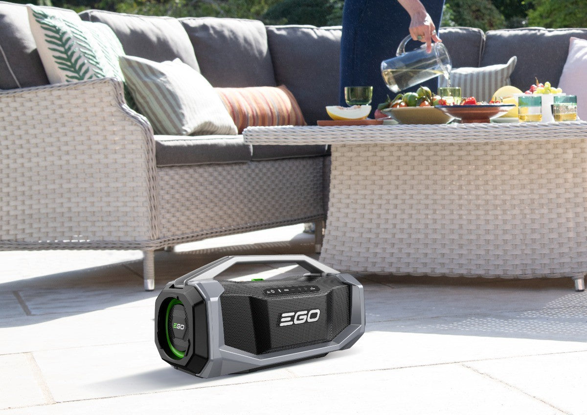 Supercharge your summer anthem with EGO’s first outdoor speaker