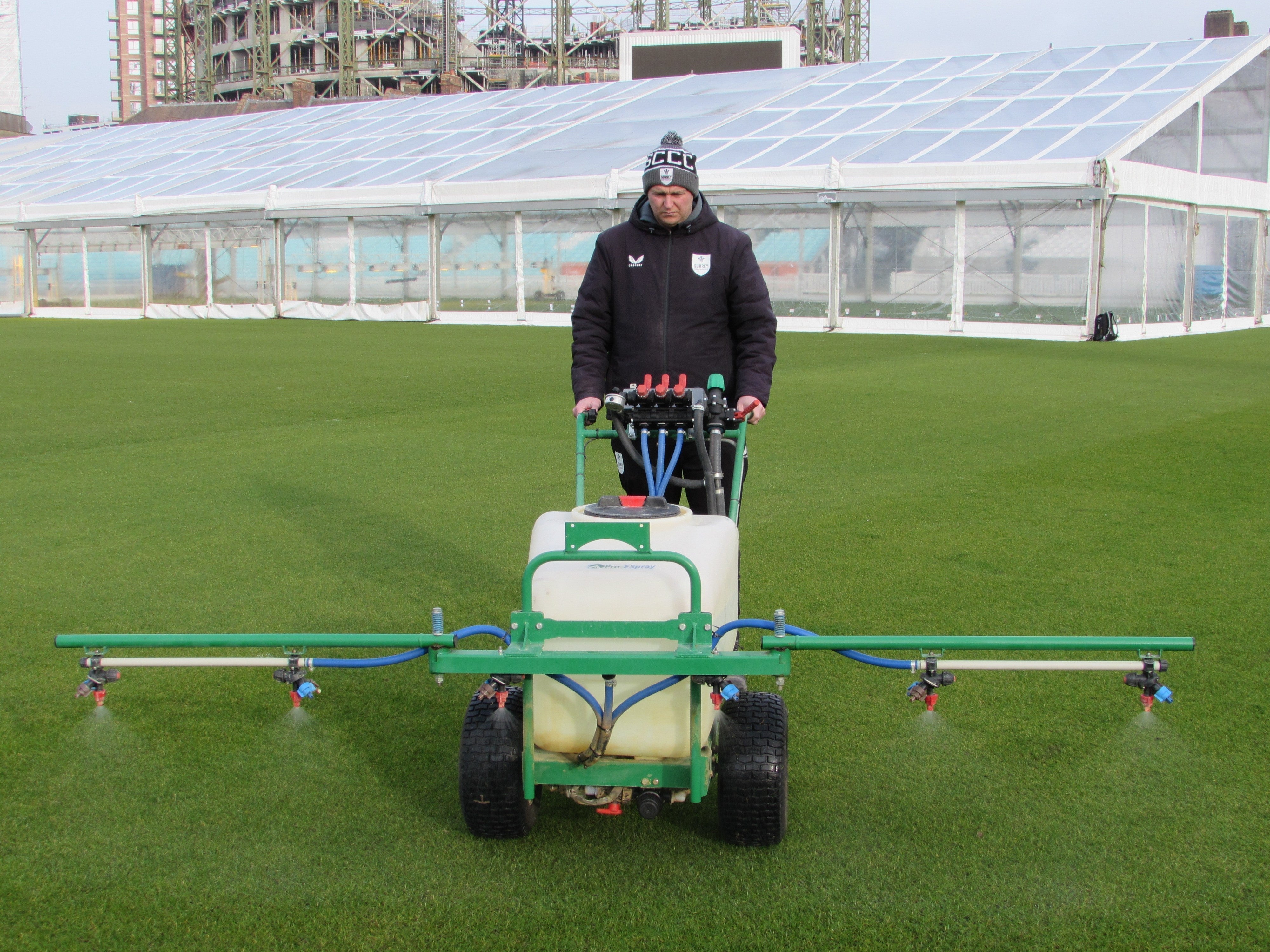 New investment in battery-powered electric sprayer at the Oval