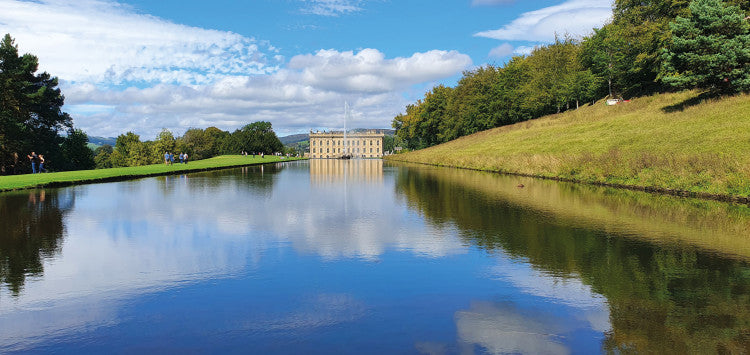 Chatsworth-33 The Emperor Fountian and House from the Canal Pond.jpg