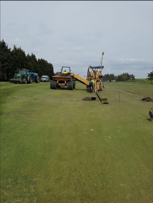 Duncan Ross - Trenching Out Drains On First Section Of The 3rd Fairway