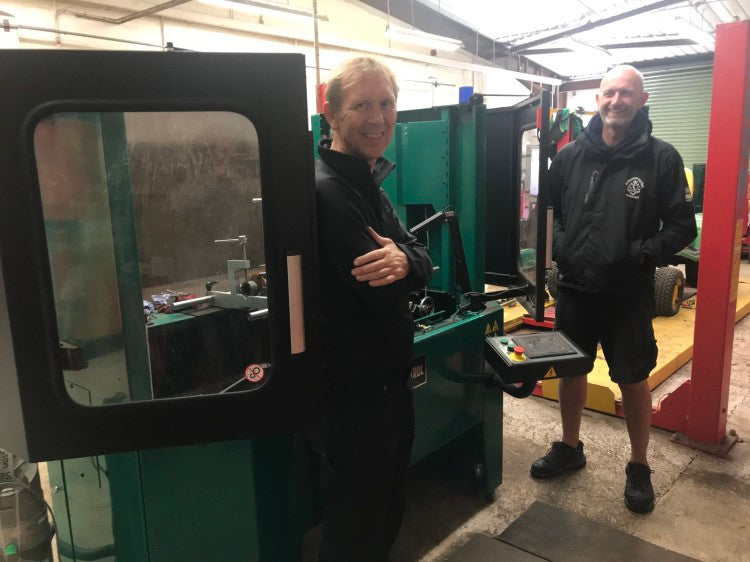 Ian Robson ProSport Uk Ltd and Graig Gilhom Course Manager Royal Liverpool GC with the new Foley 633 professional Grinder.jpg