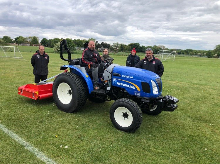 Kiveton Town FC with Gordon Johnson on the New Holland tractor.jpg