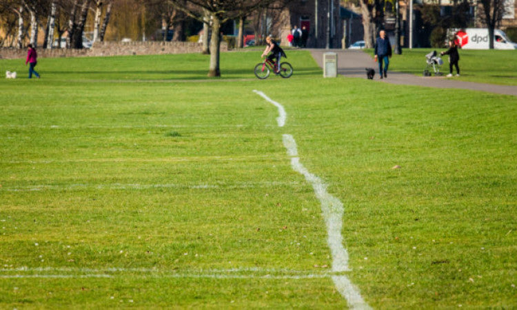 Wonky Lined Football Pitch