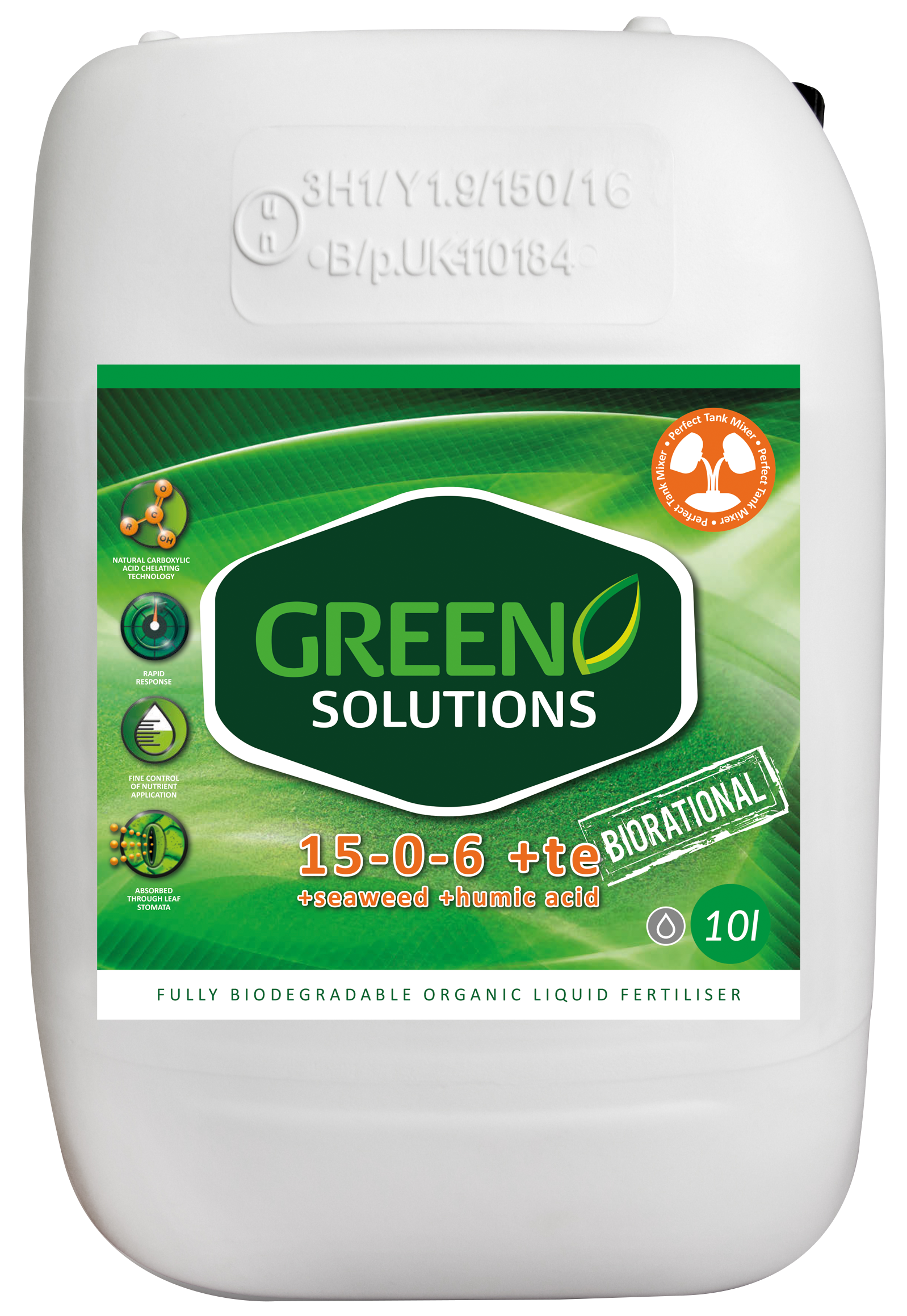 Green Solutions 15-0-6 With Seaweed, Humic Acid & Trace Elements 10L