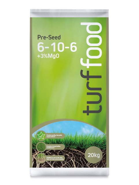 Turf Food Preseed 6-10-6 +3%MgO Fertiliser 20kg