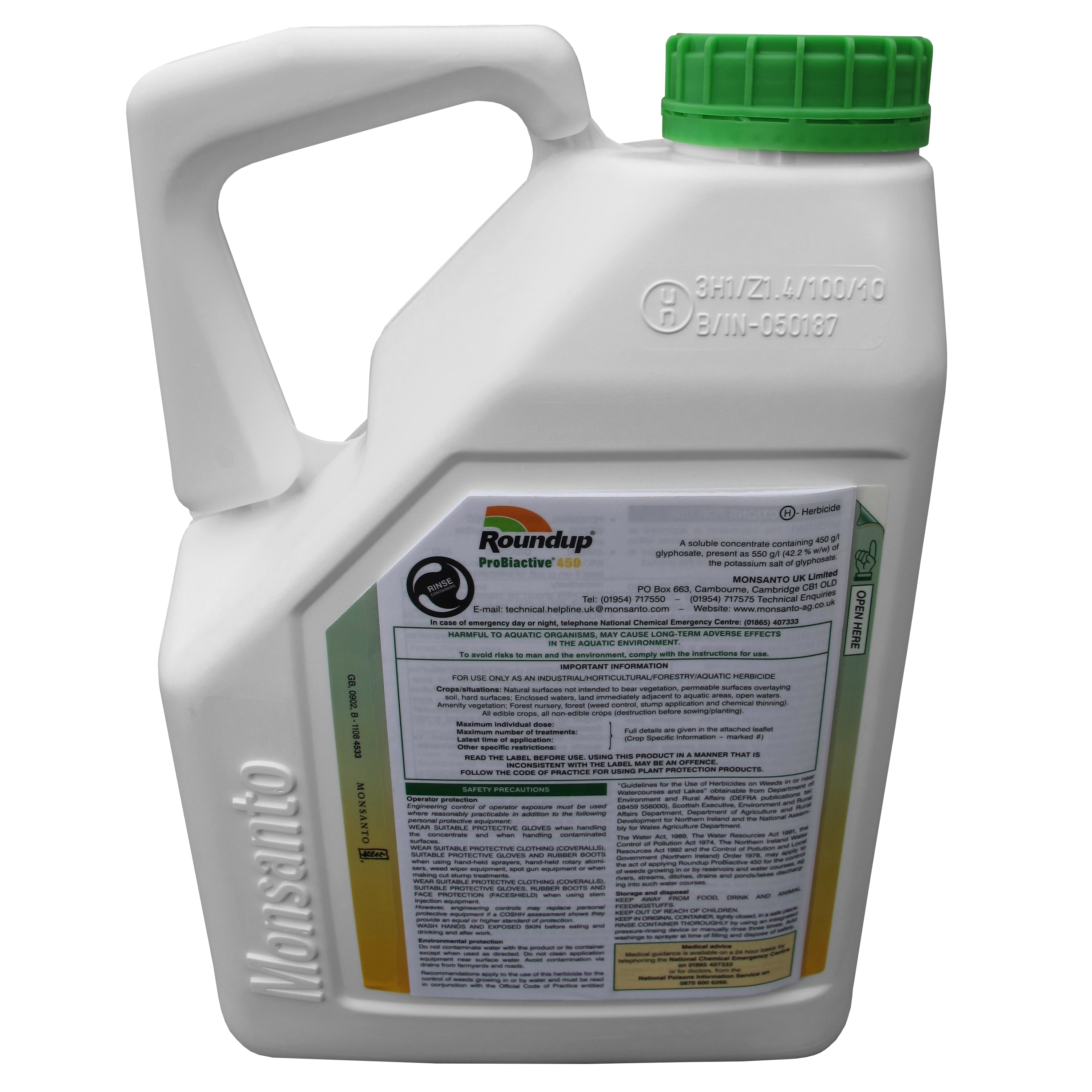 roundup herbicide dosage Roundup Pro Biactive 450 5L Total Weed Control