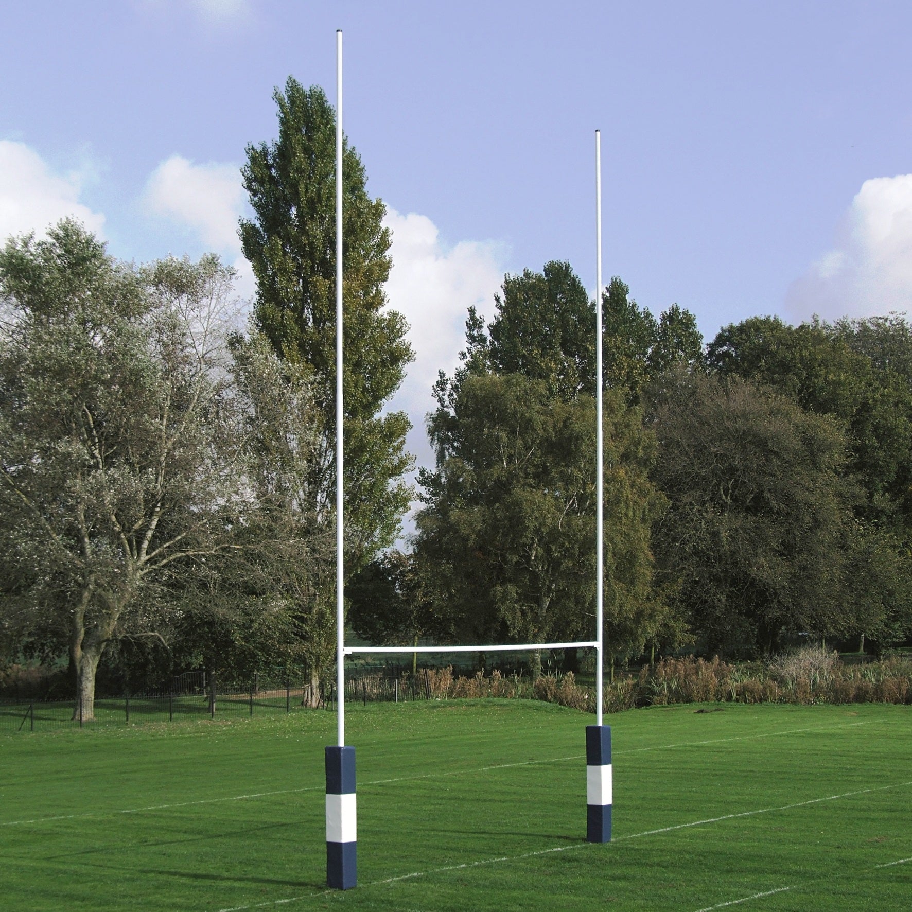 Small Corner Posts Rugby 9m Socketed No.2 Steel Rugby Posts | Pitchcare